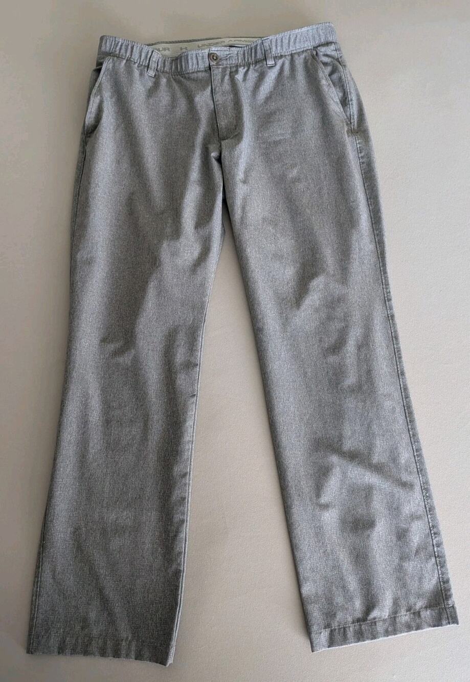 Under Armour Drive Golf Pants Mens 38x32 Gray Straight Chino Stretch Sport